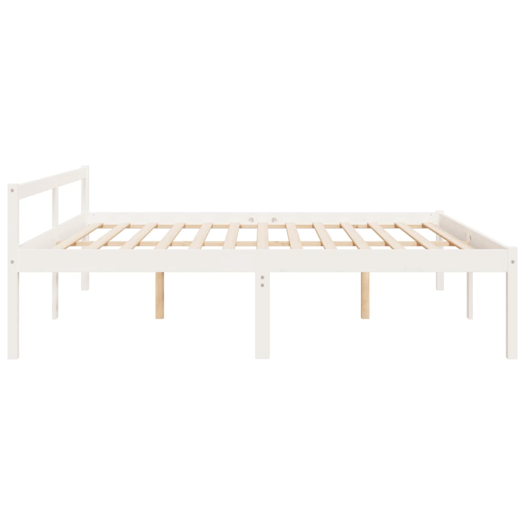 vidaXL Senior Bed without Mattress White 200x200 cm Solid Wood Pine