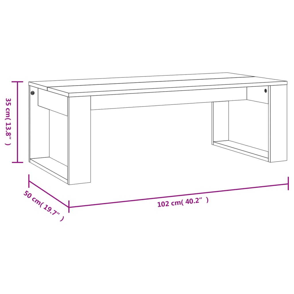 vidaXL Coffee Table White 102x50x35 cm Engineered Wood