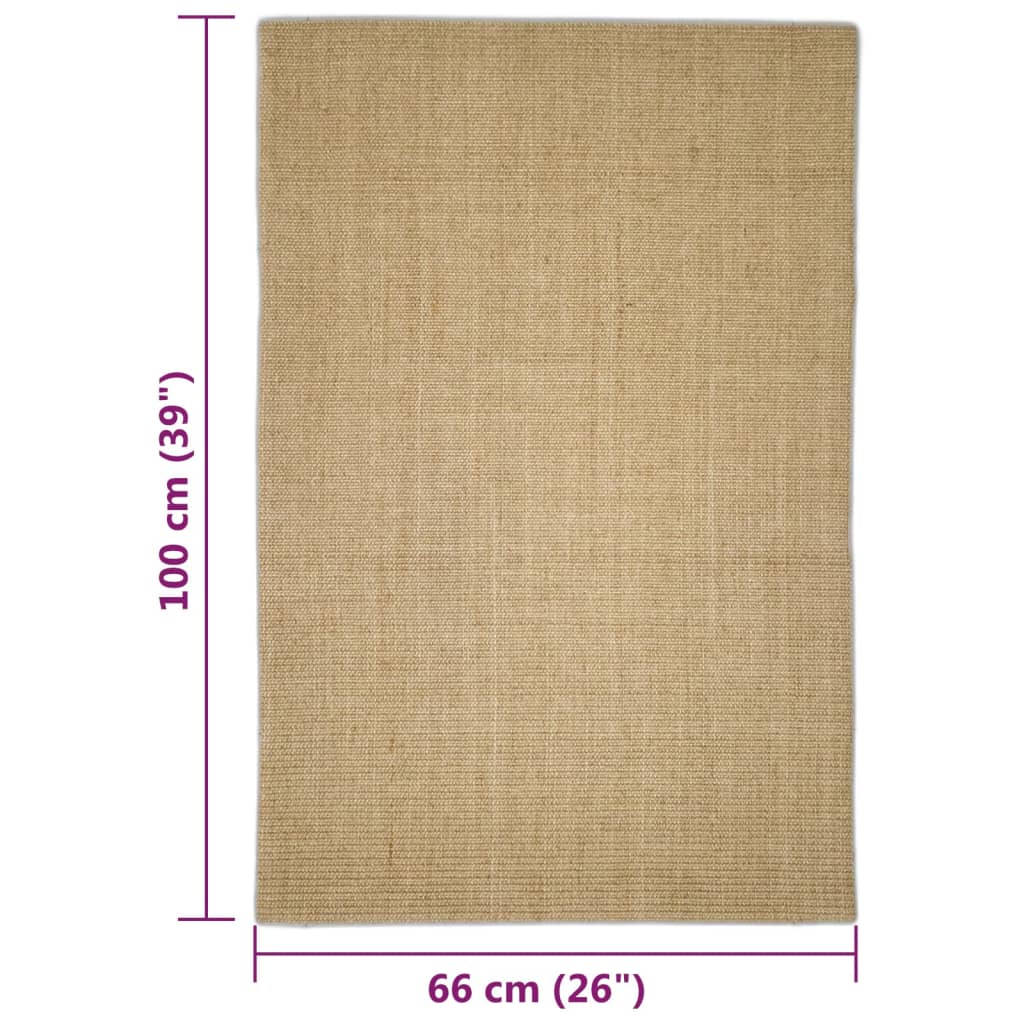 vidaXL Sisal Rug for Scratching Post 66x100 cm