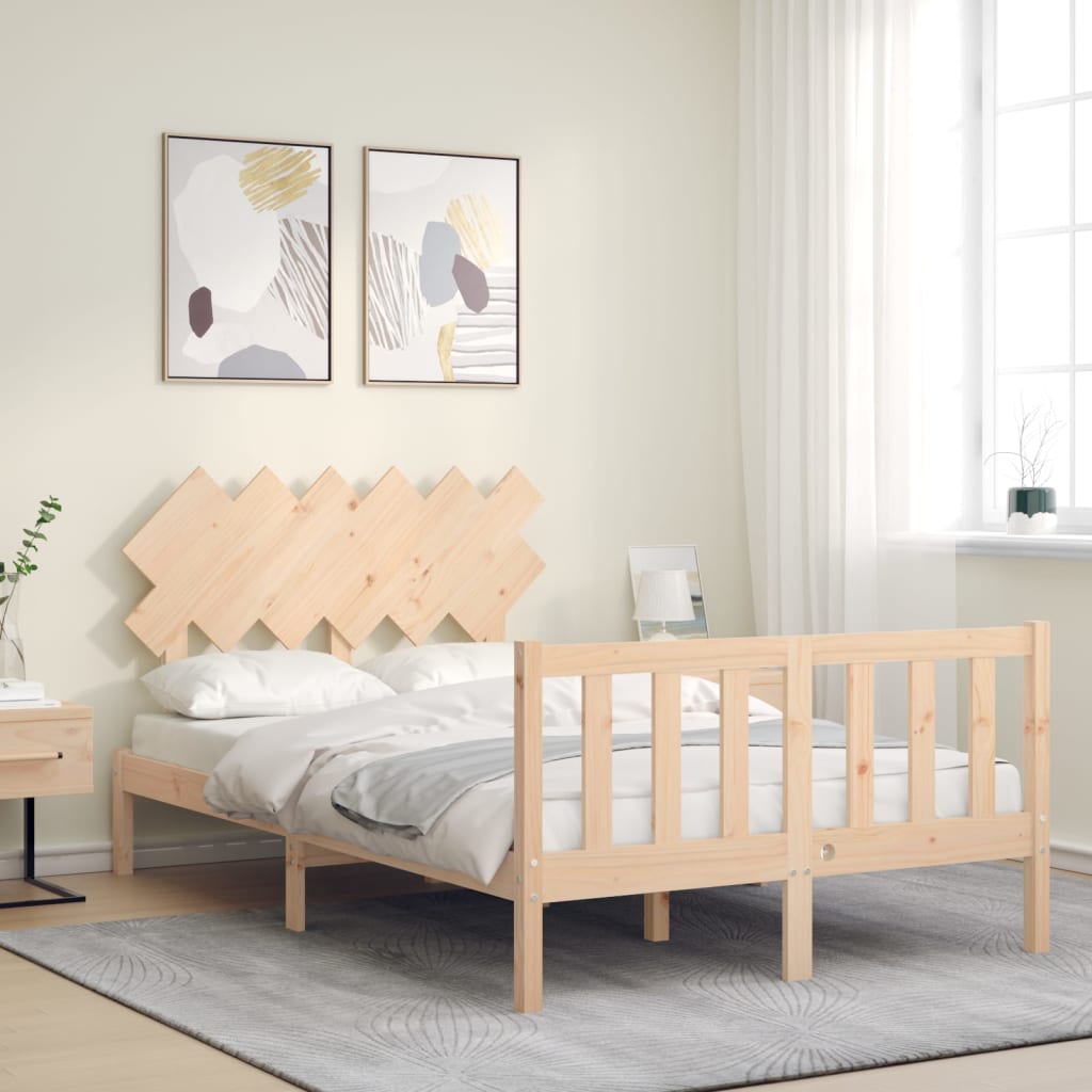 vidaXL Bed Frame without Mattress Small Double Solid Wood Pine