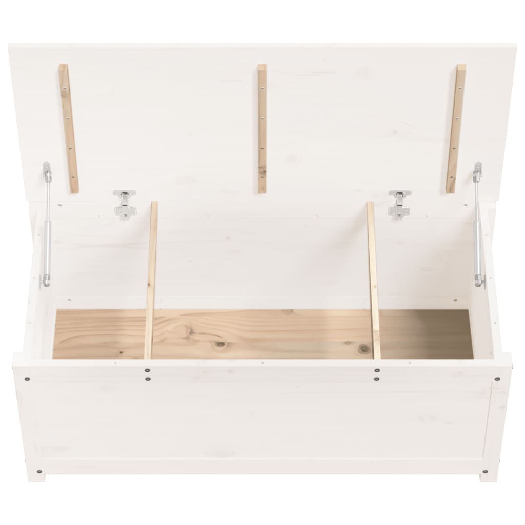 vidaXL Storage Box White 110x50x45.5 cm Solid Wood Pine