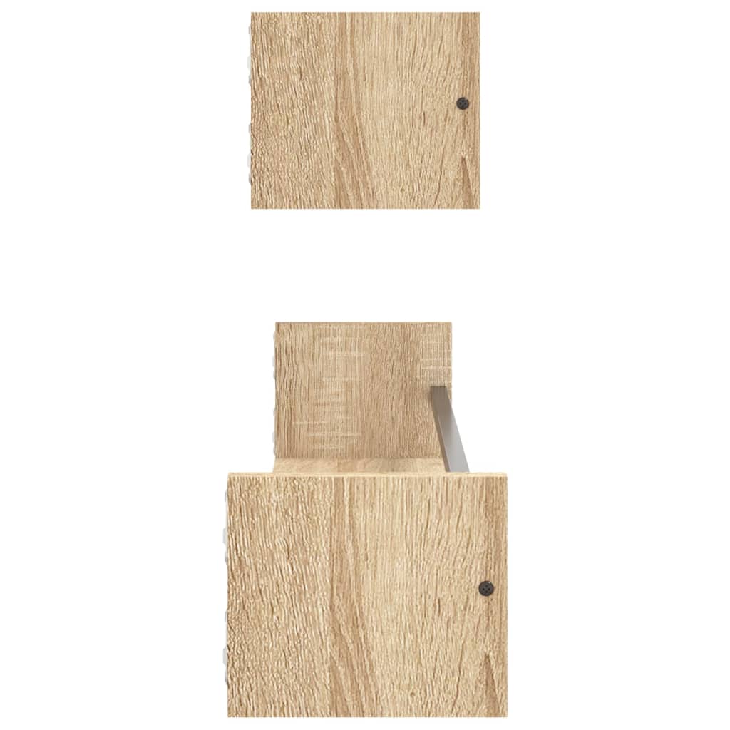 vidaXL Wall Shelves with Bars 2 pcs Sonoma Oak 80x16x14 cm