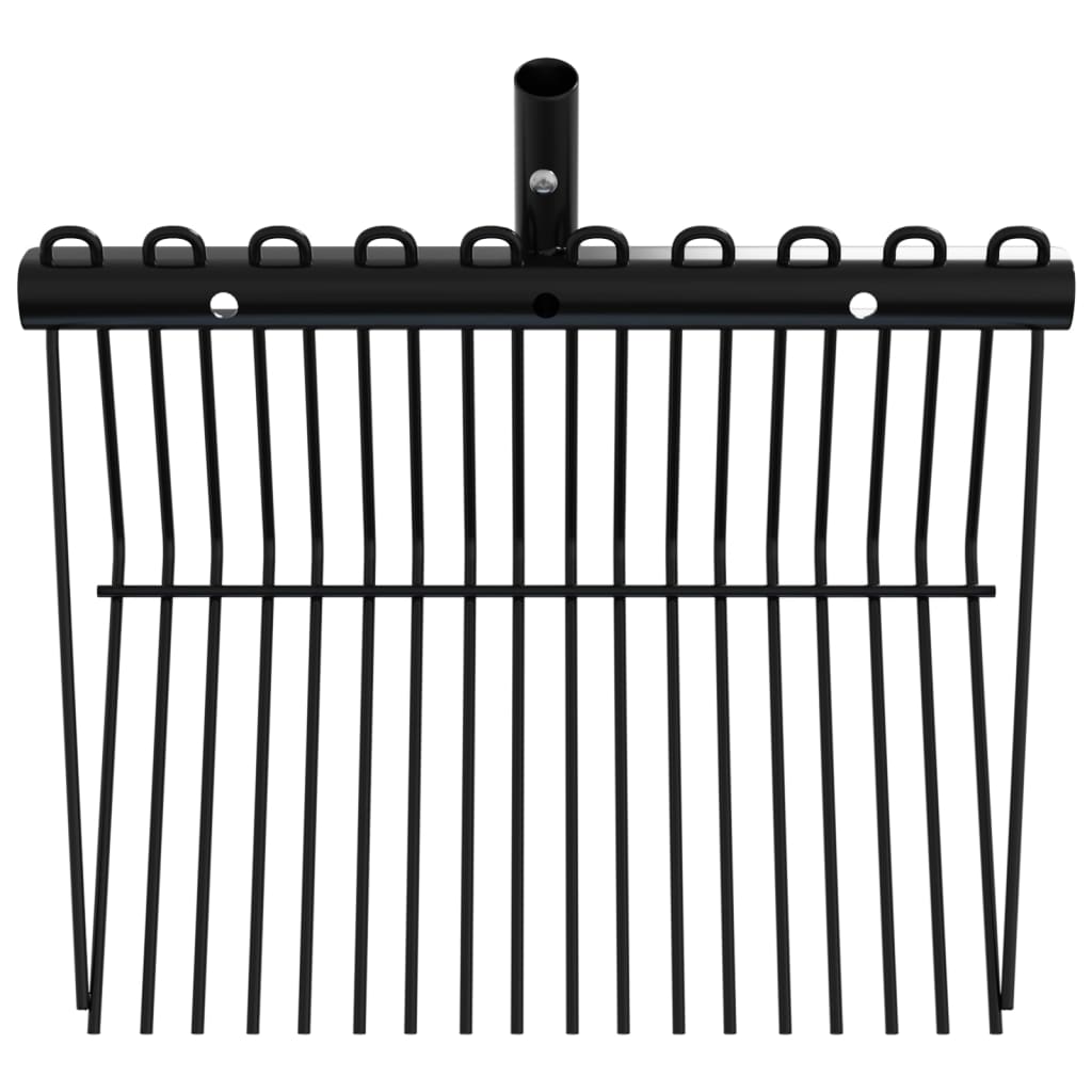 vidaXL Pitchfork Head with 18 Tines Black Steel