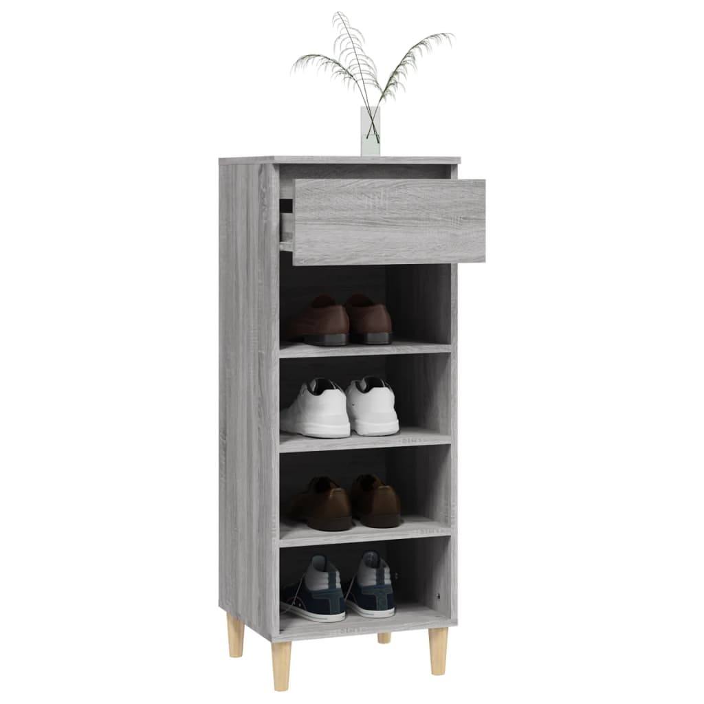 vidaXL Shoe Cabinet Grey Sonoma 40x36x105 cm Engineered Wood