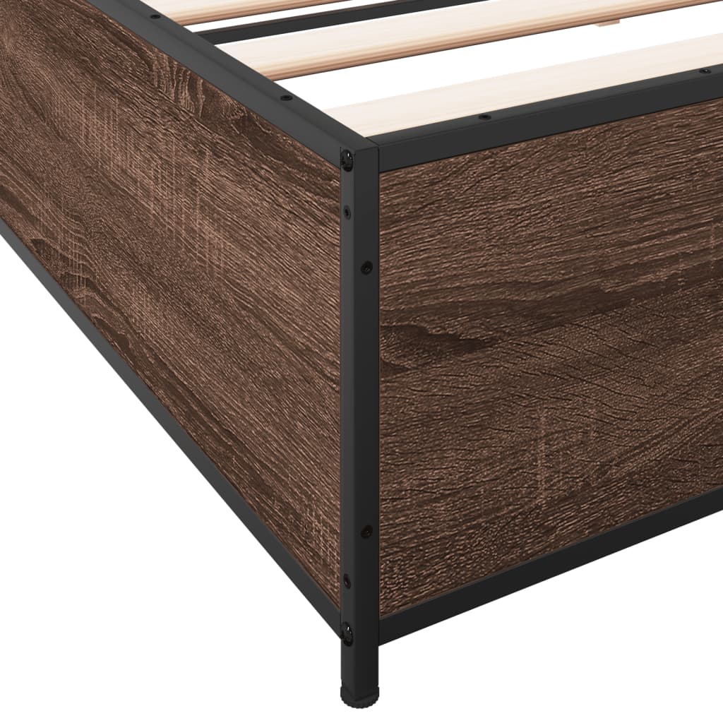 vidaXL Bed Frame without Mattress Brown Oak 160x200 cm