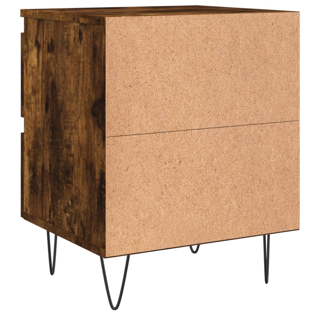 vidaXL Bedside Cabinet Smoked Oak 40x35x50 cm Engineered Wood