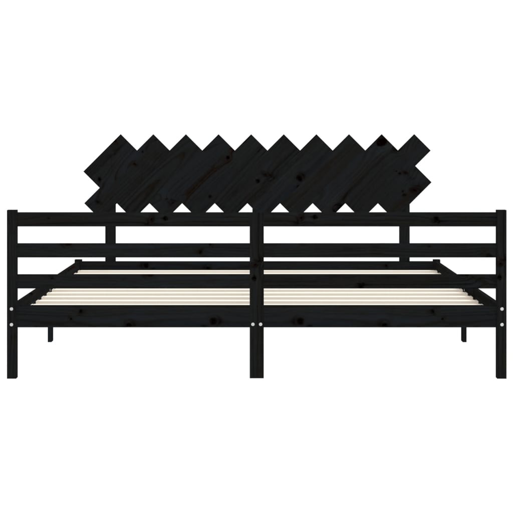 vidaXL Bed Frame without Mattress Black 200x200 cm Solid Wood