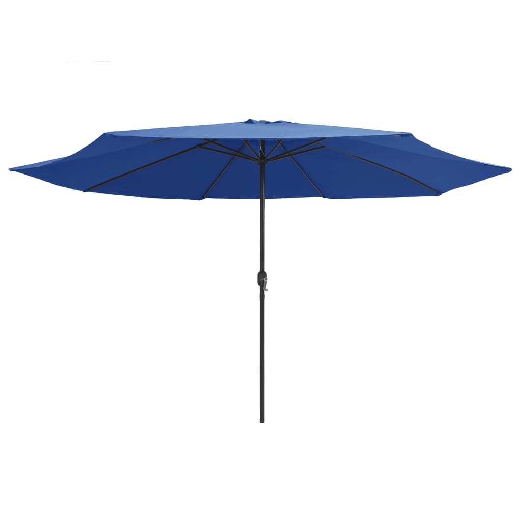 vidaXL Garden Parasol with Metal Pole 390 cm Azure Blue