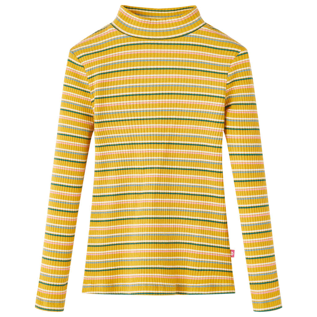 Kids' T-shirt with Long Sleeves Mock Turtleneck Ochre 128