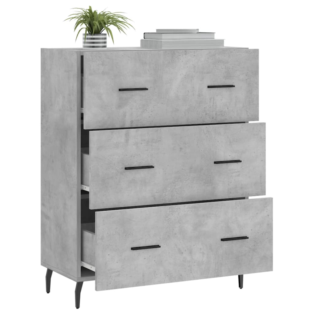 vidaXL Sideboard Concrete Grey 69.5x34x90 cm Engineered Wood