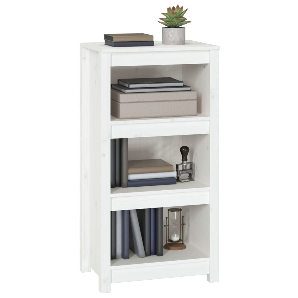 vidaXL Book Cabinet White 50x35x97 cm Solid Wood Pine