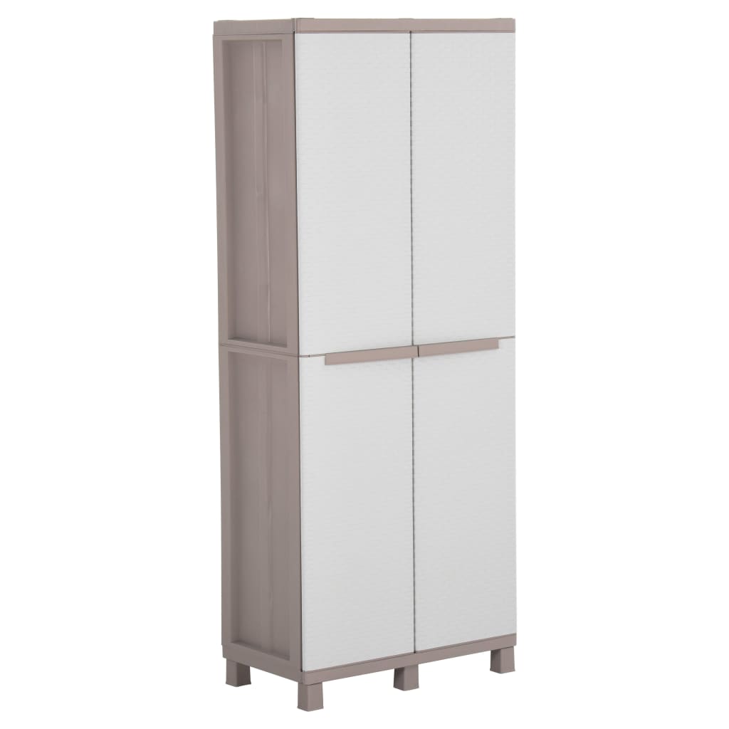 vidaXL Storage Cabinet with 2 Doors 68x37.5x170 cm Light Grey and Beige