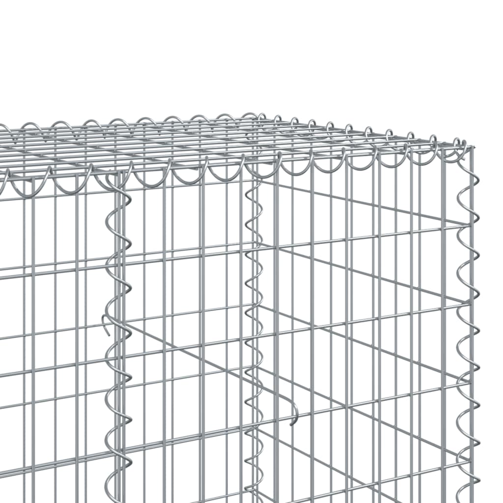 vidaXL Gabion Basket with Cover 1200x100x100 cm Galvanised Iron