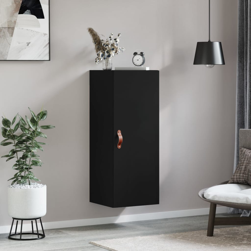 vidaXL Wall Mounted Cabinet Black 34.5x34x90 cm