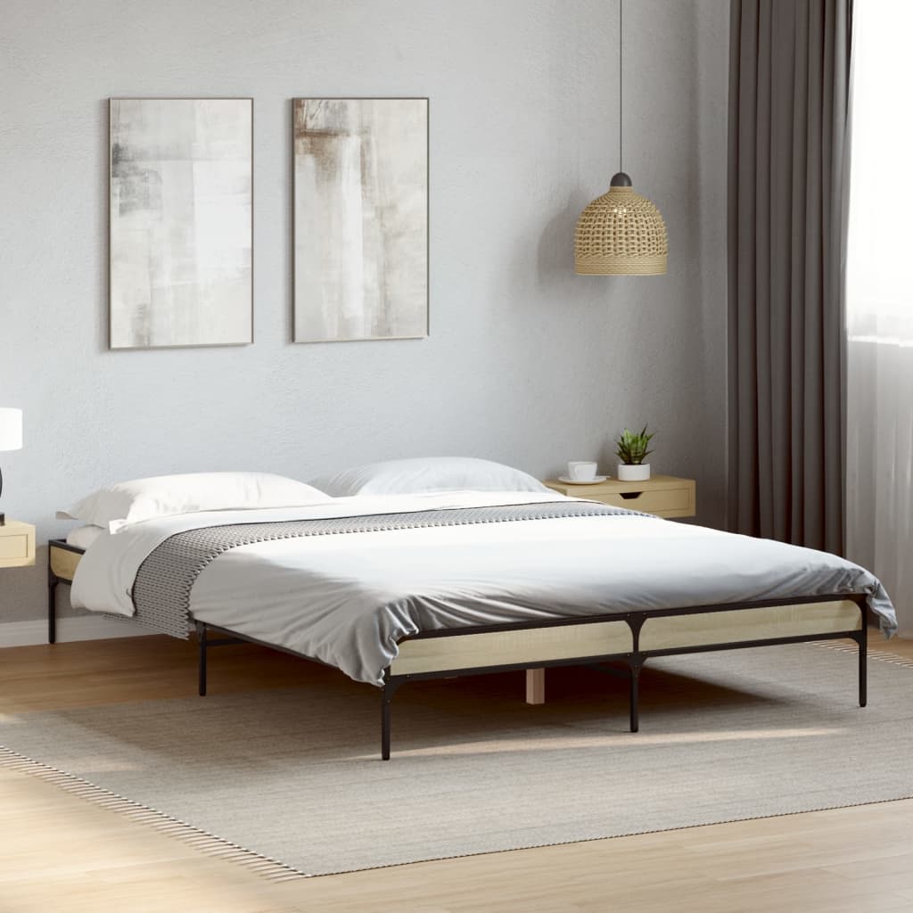 vidaXL Bed Frame without Mattress Sonoma Oak 120x190 cm Small Double