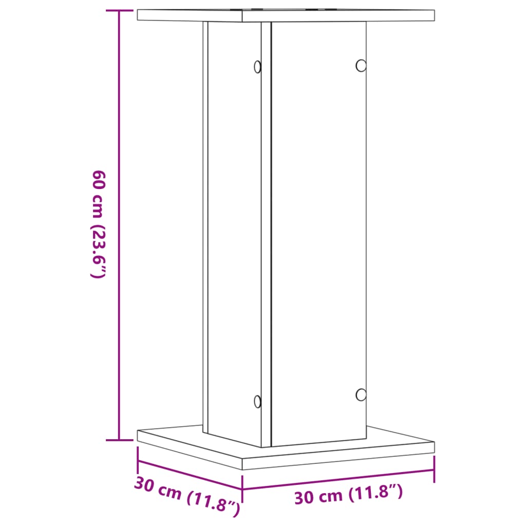 vidaXL Speaker Stands 2 pcs Black 30x30x60 cm Engineered Wood