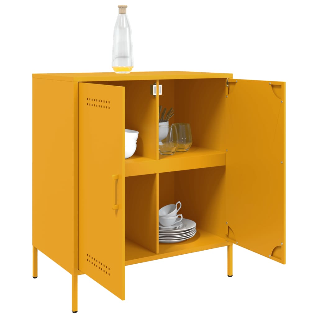 vidaXL Sideboard Mustard Yellow 68x39x79 cm Steel