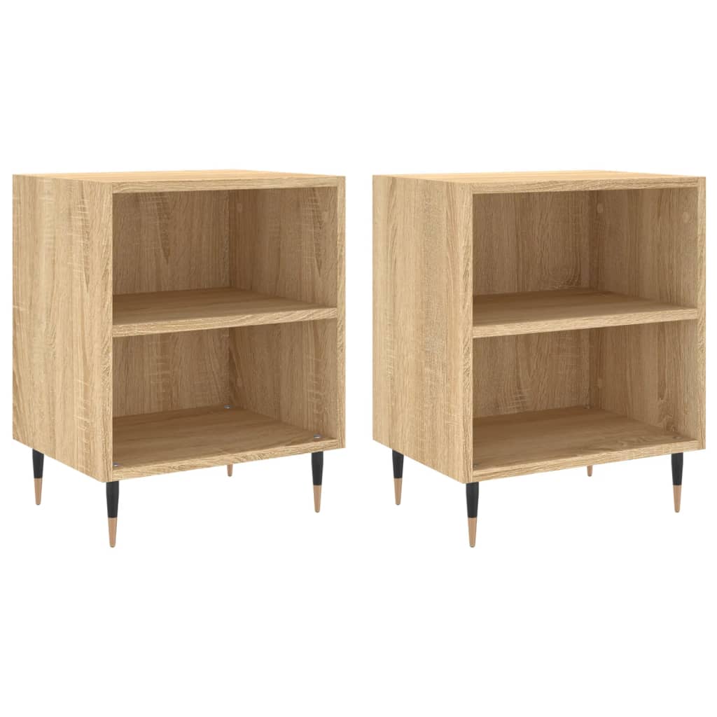 vidaXL Bedside Cabinets 2 pcs Sonoma Oak 40x30x50 cm Engineered Wood