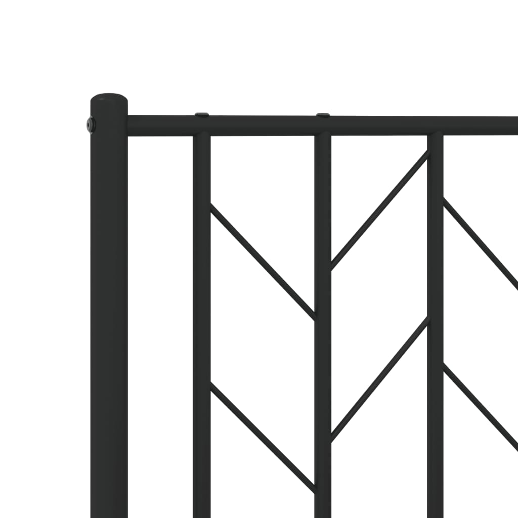 vidaXL Metal Bed Frame without Mattress with Footboard Black 193x203 cm