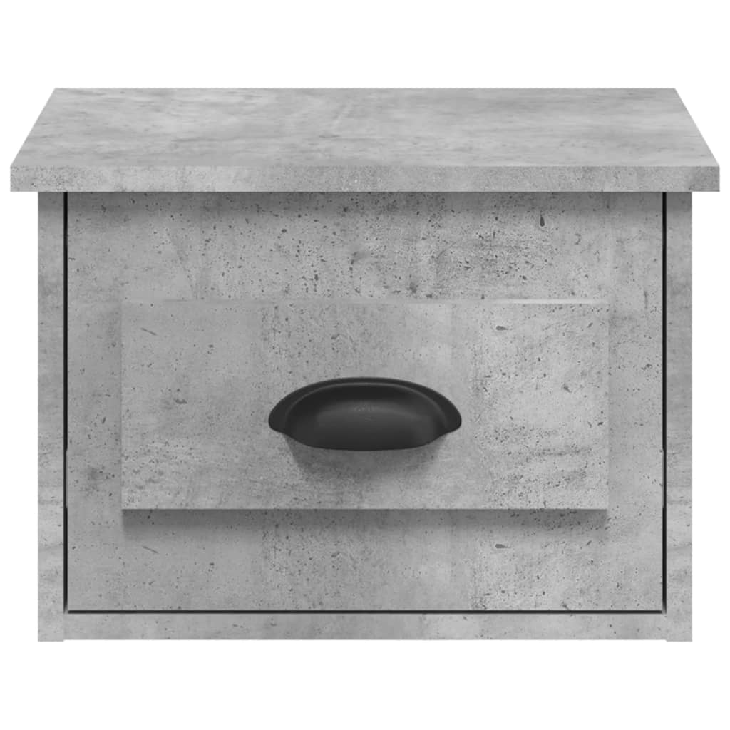 vidaXL Wall-mounted Bedside Cabinet Concrete Grey 41.5x36x28cm