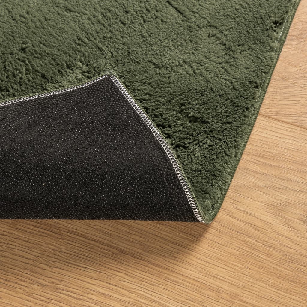 vidaXL Rug HUARTE Short Pile Soft and Washable Forest Green 160x230 cm