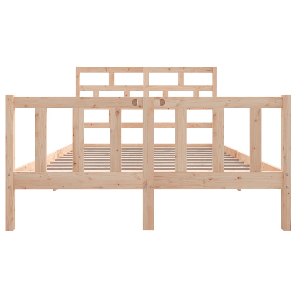 vidaXL Bed Frame without Mattress Solid Wood 140x200 cm (810082+814194)