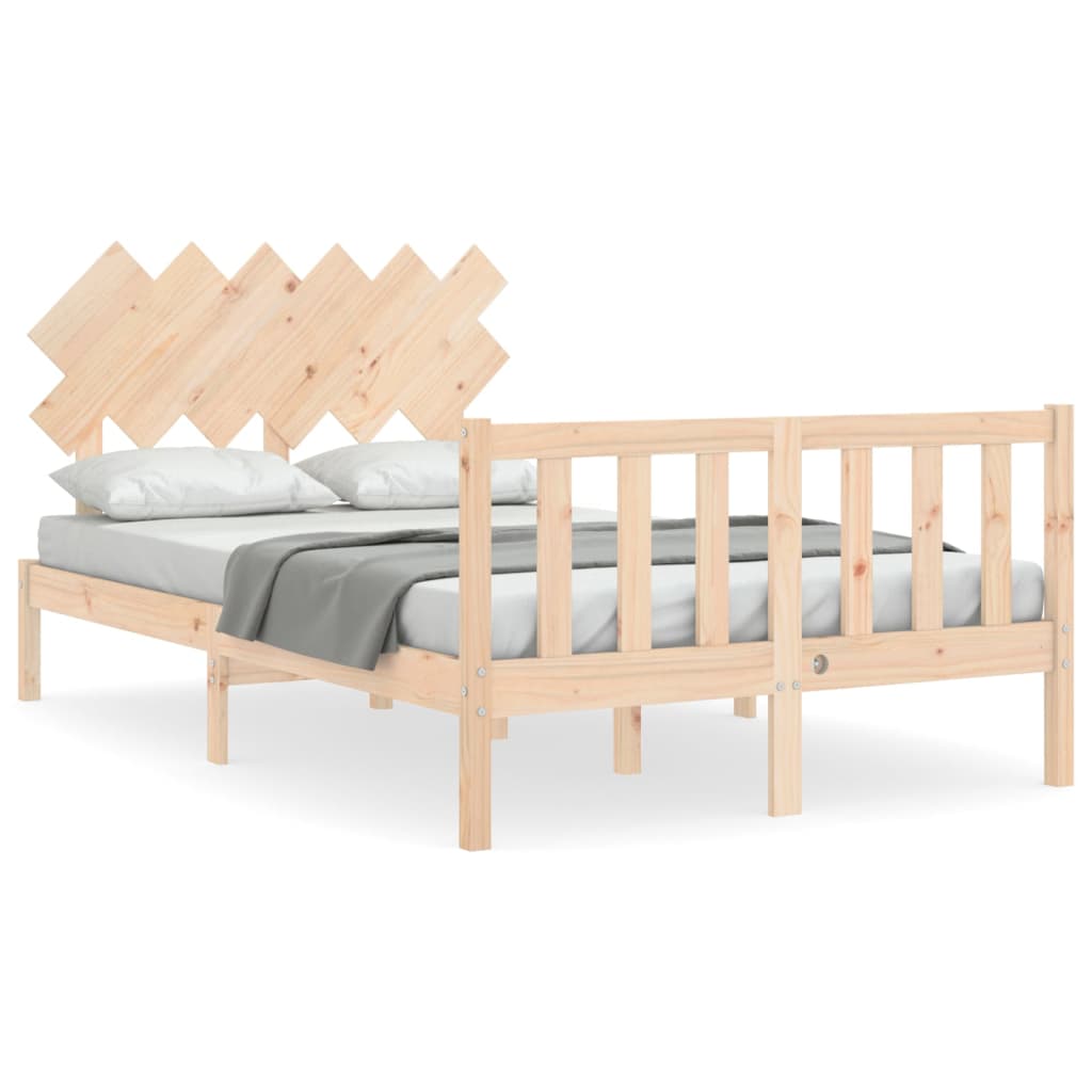 vidaXL Bed Frame without Mattress Small Double Solid Wood Pine