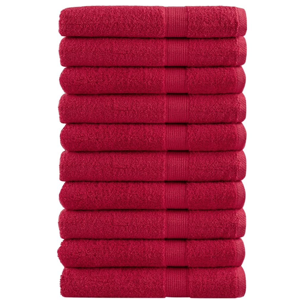 vidaXL Premium Sauna Towels SOLUND 10 pcs Red 80x200 cm 600 gsm