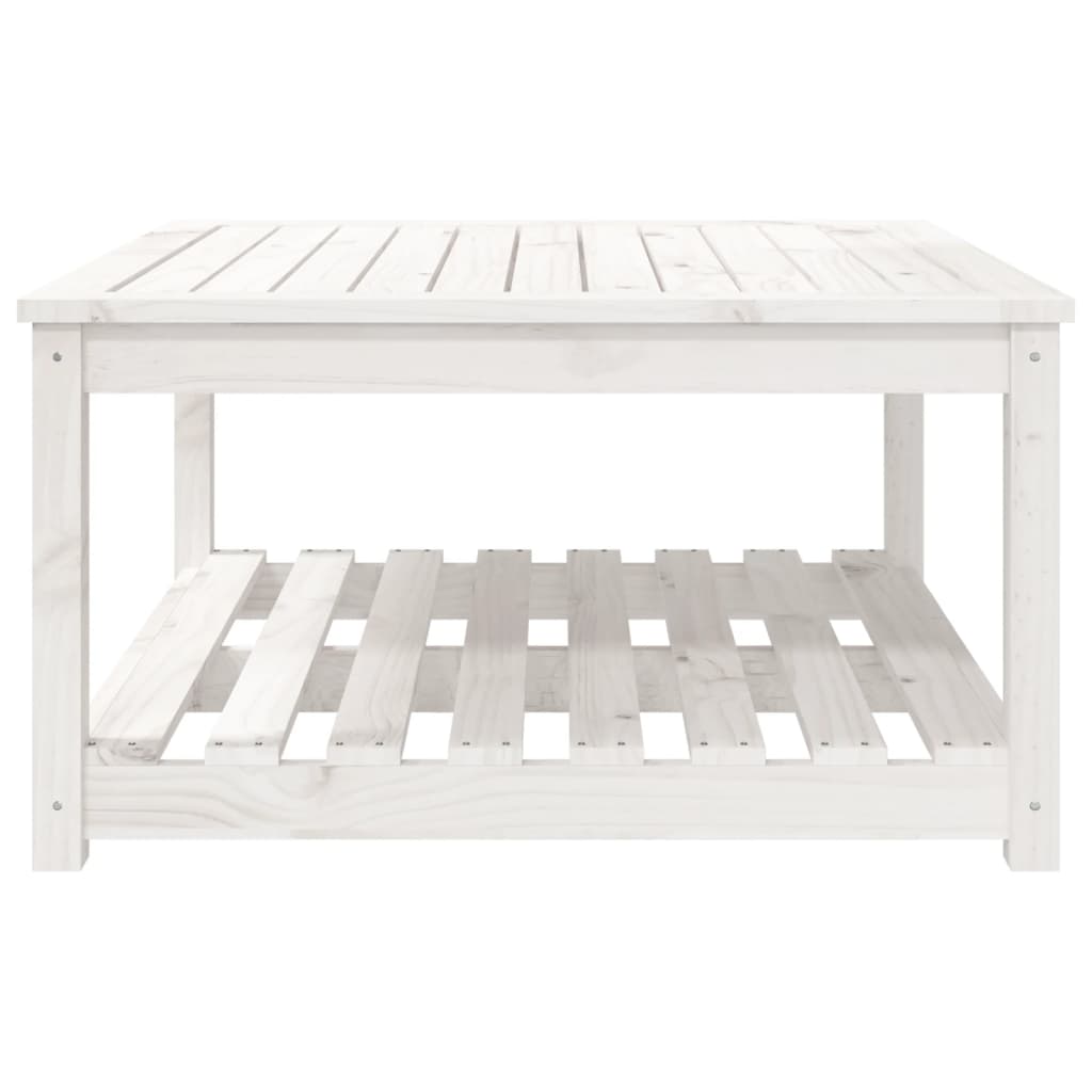 vidaXL Garden Table White 82.5x82.5x45 cm Solid Wood Pine