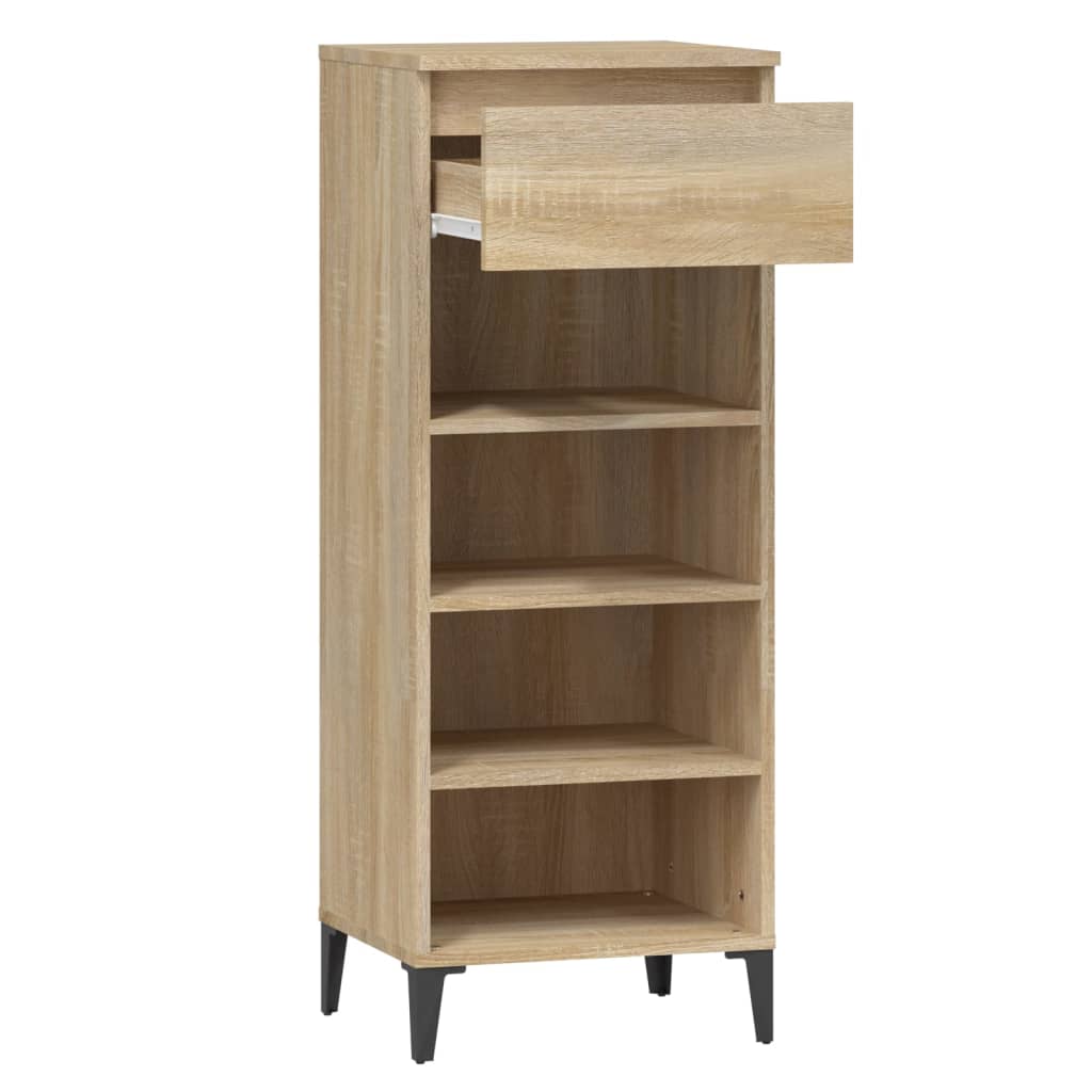 vidaXL Shoe Rack Sonoma Oak 40x36x105 cm Engineered Wood