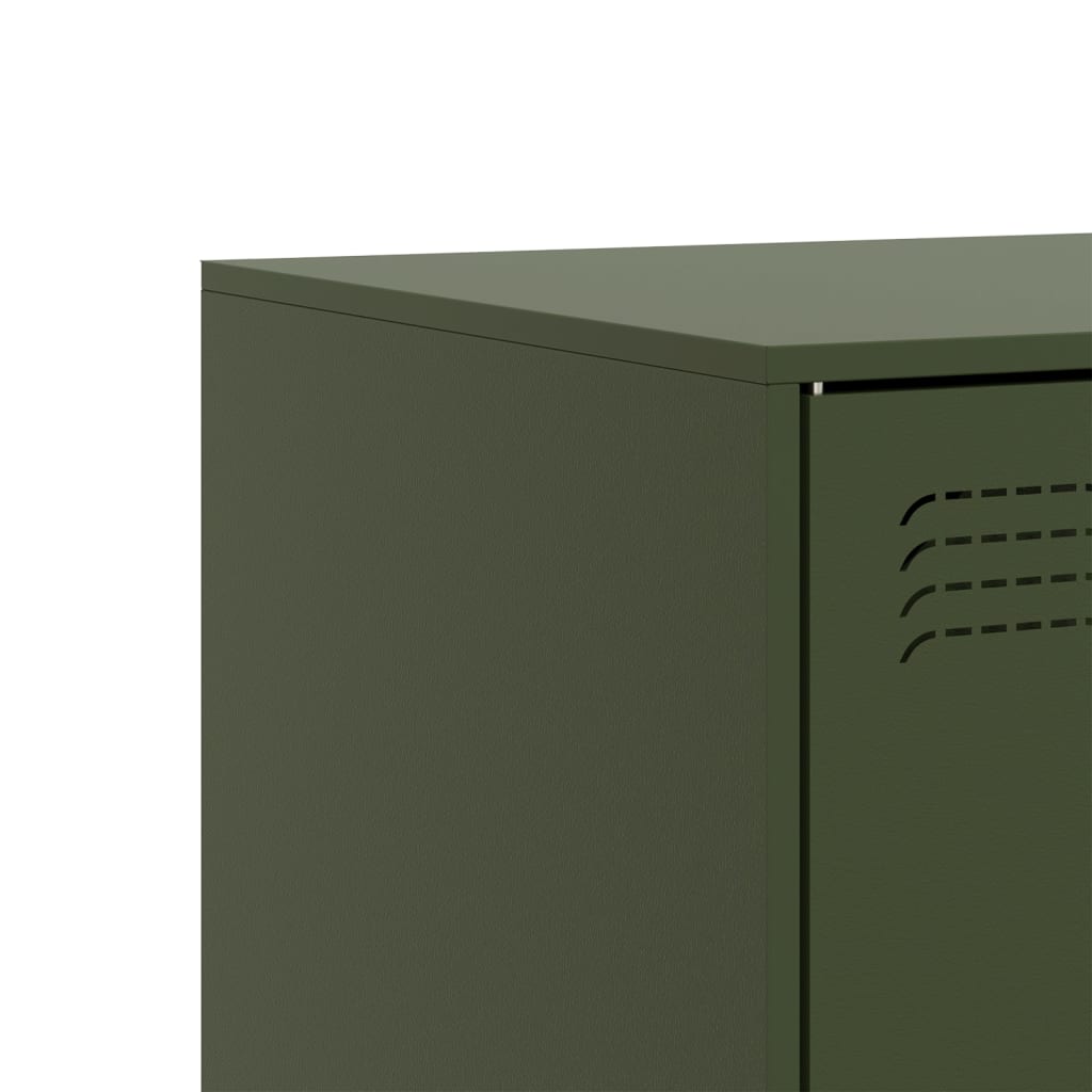 vidaXL TV Cabinet Olive Green 67x39x44 cm Steel