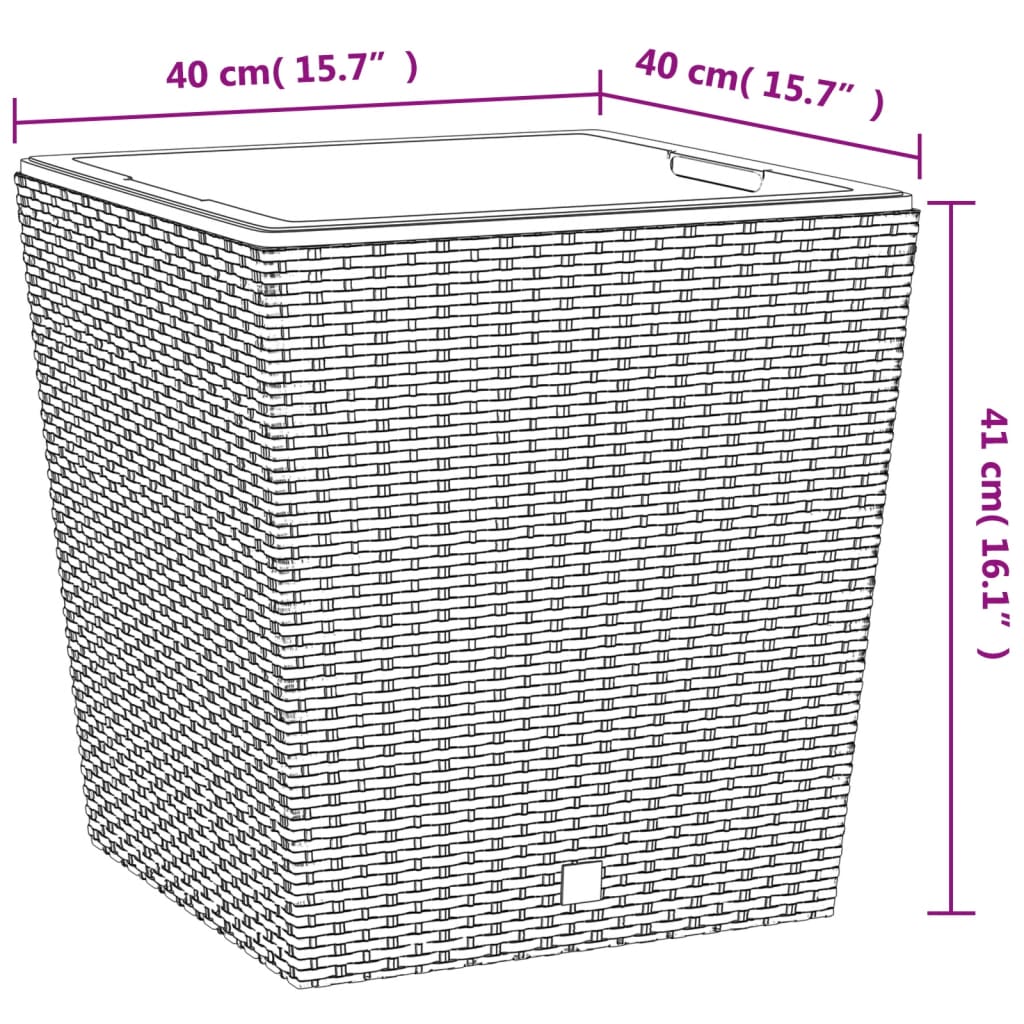 vidaXL Planter with Removable Inner Brown 37 / 64 L PP Rattan