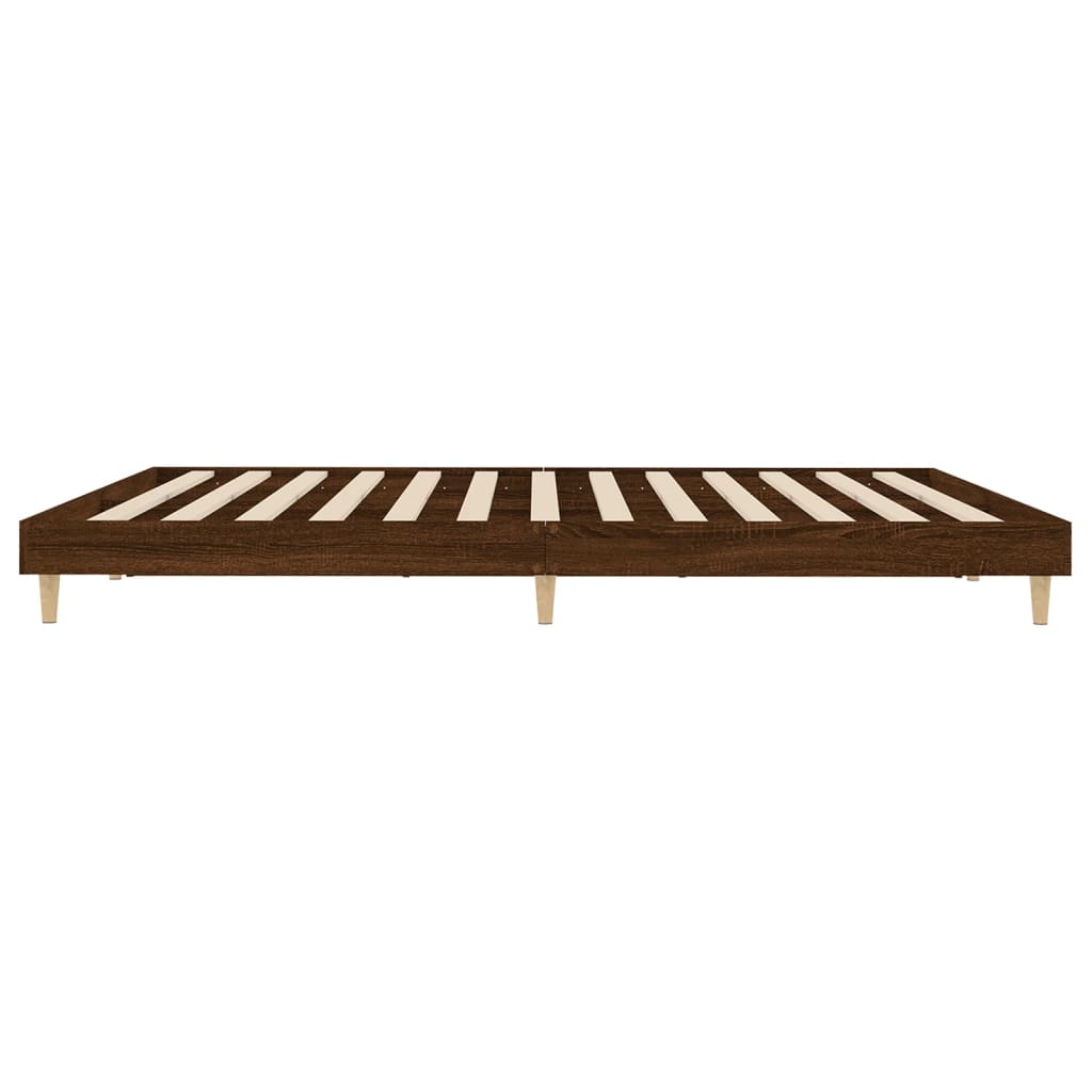 vidaXL Bed Frame without Mattress Brown Oak 140x200 cm Engineered Wood