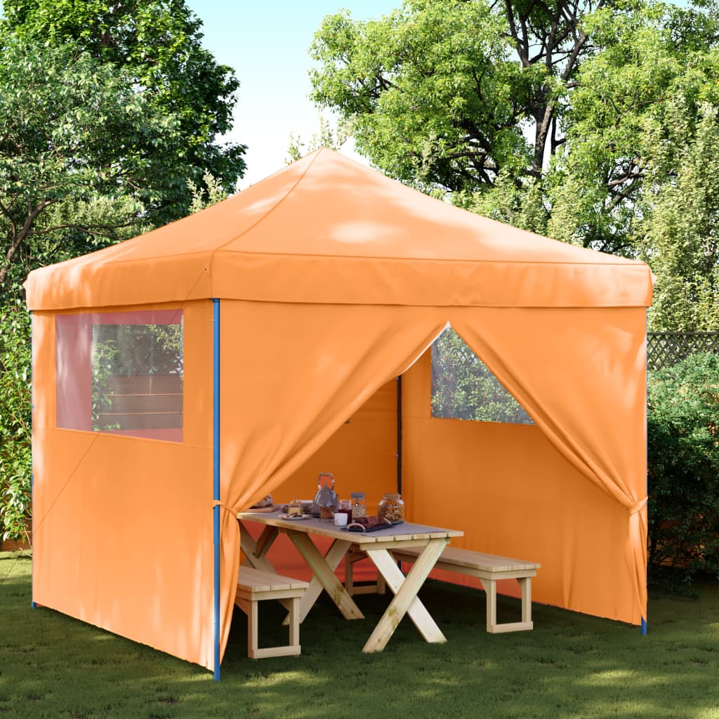 vidaXL Foldable Party Tent Pop-Up with 4 Sidewalls Orange