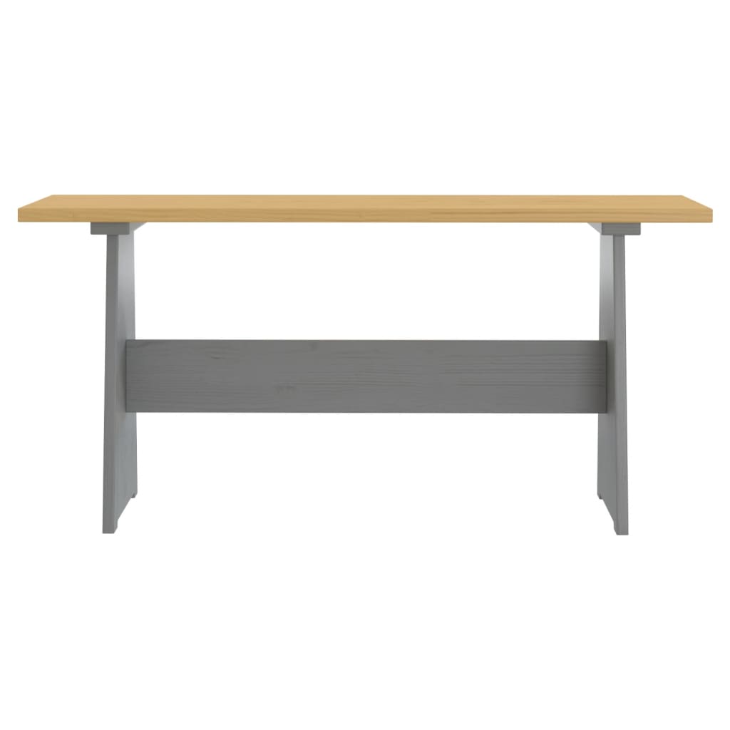 vidaXL Dining Table with Bench REINE Honey Brown&Grey Solid Wood Pine