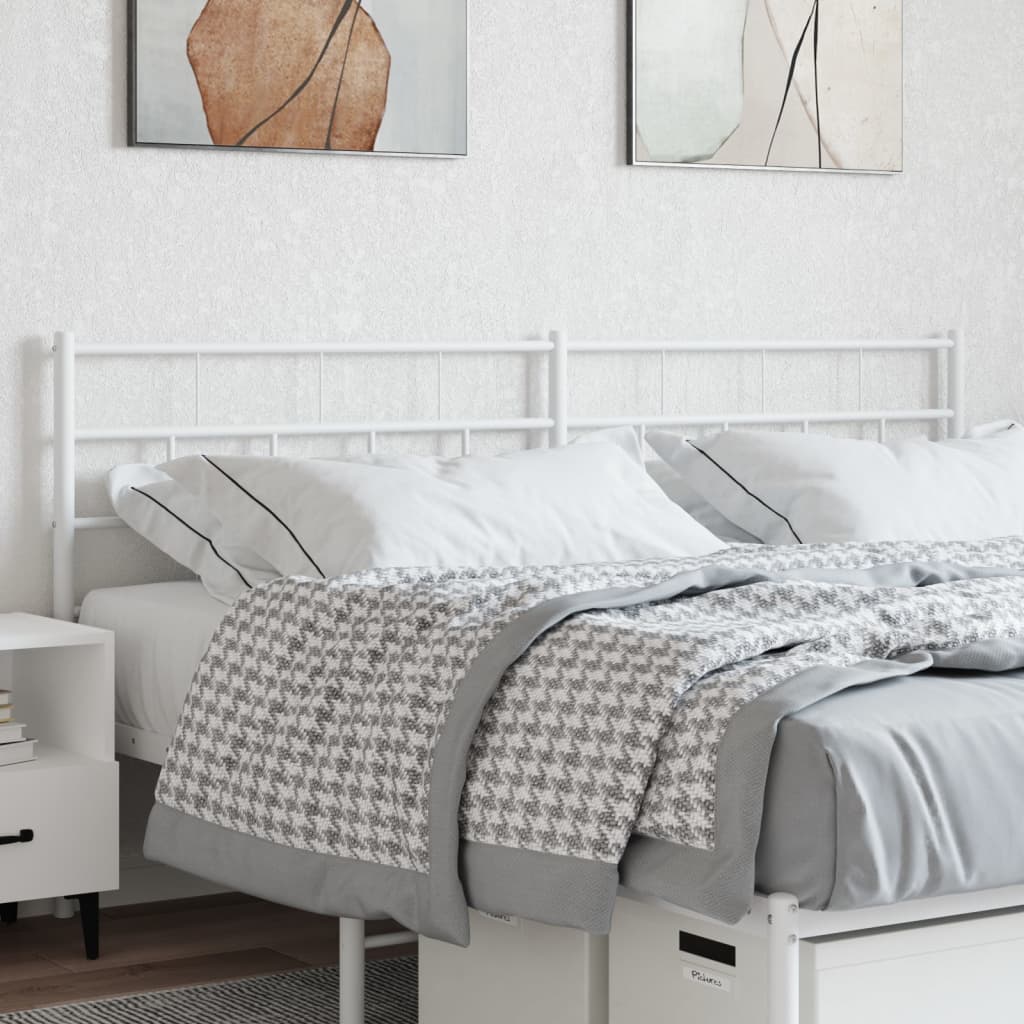 vidaXL Metal Headboard White 160 cm