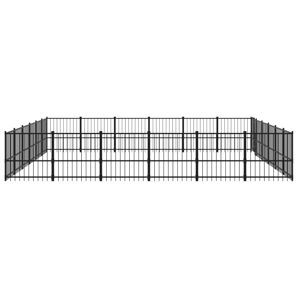 vidaXL Outdoor Dog Kennel Steel 33.87 m²