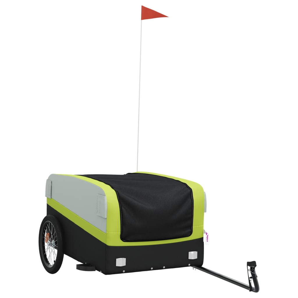 vidaXL Bike Trailer Black and Green 45 kg Iron