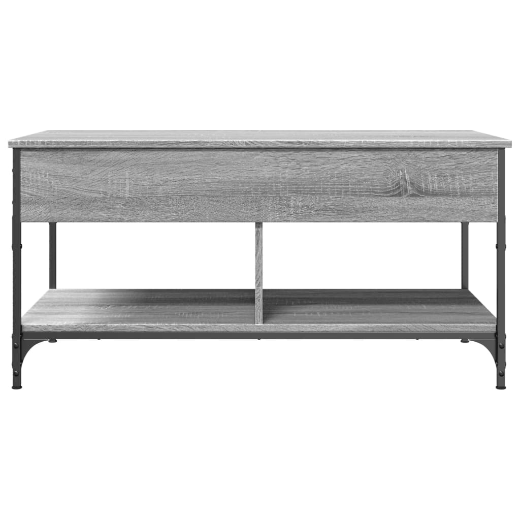 vidaXL Coffee Table Grey Sonoma 100x50x50 cm Engineered Wood and Metal