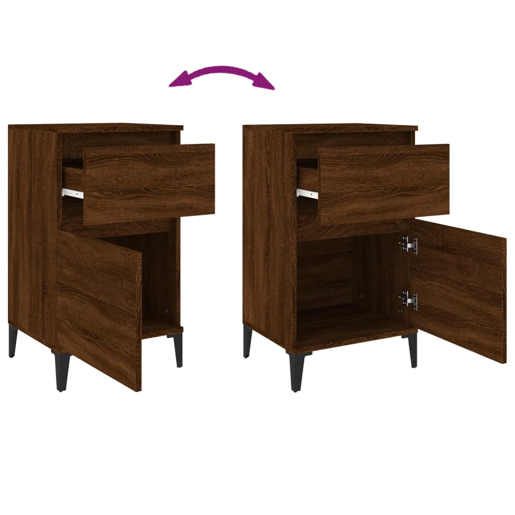 vidaXL Bedside Cabinets 2 pcs Brown Oak 40x35x70 cm