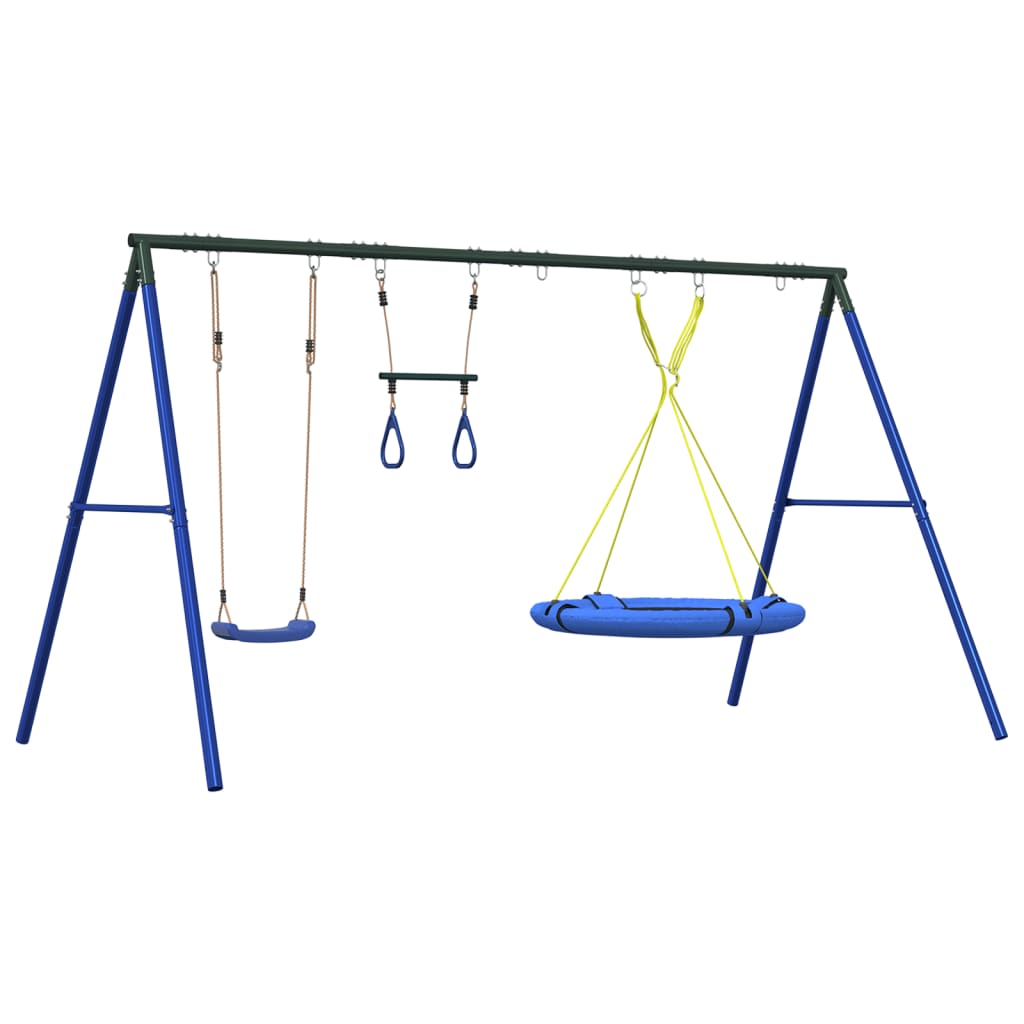 vidaXL Outdoor Swing Set with Swing, Trapeze, Saucer Swing