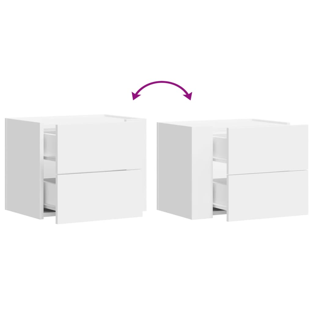 vidaXL Wall-mounted Bedside Cabinets 2 pcs White 45x30x35 cm