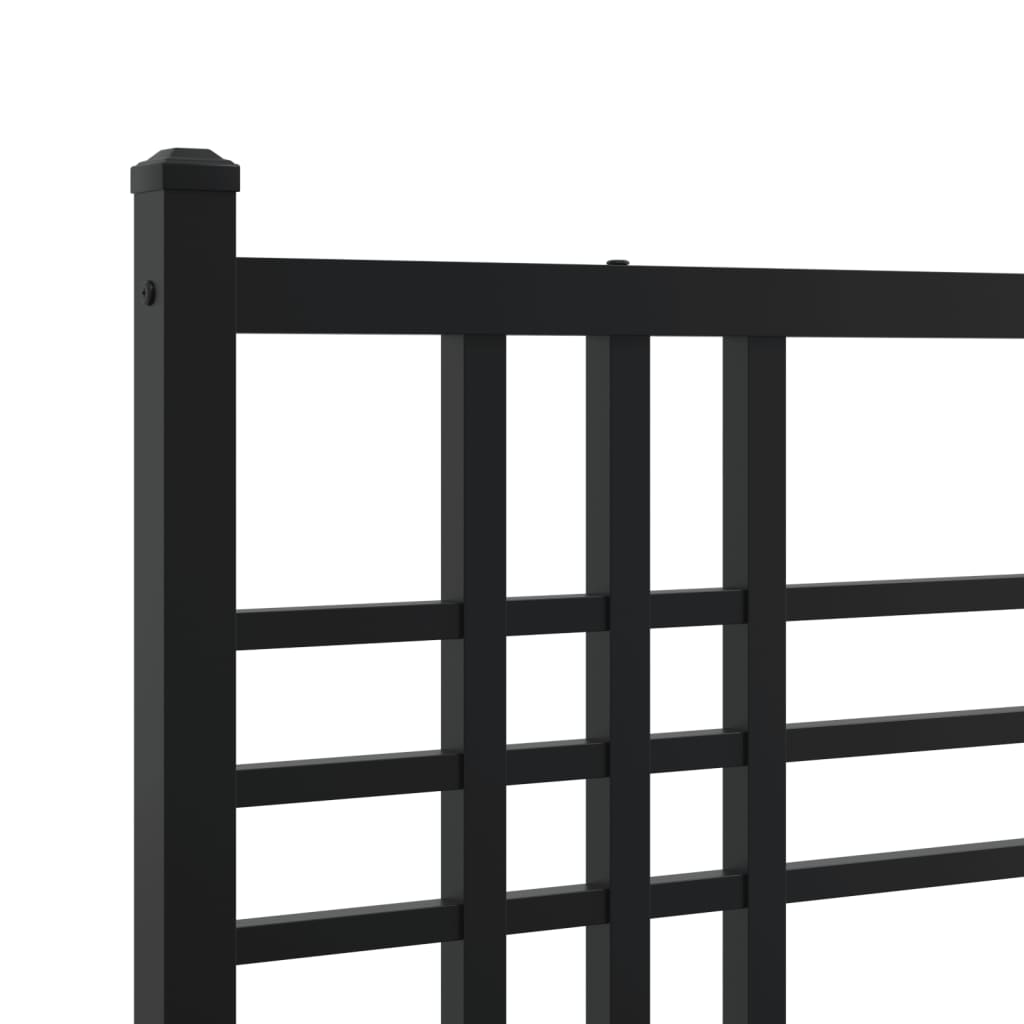 vidaXL Metal Bed Frame without Mattress with Footboard Black 100x190 cm