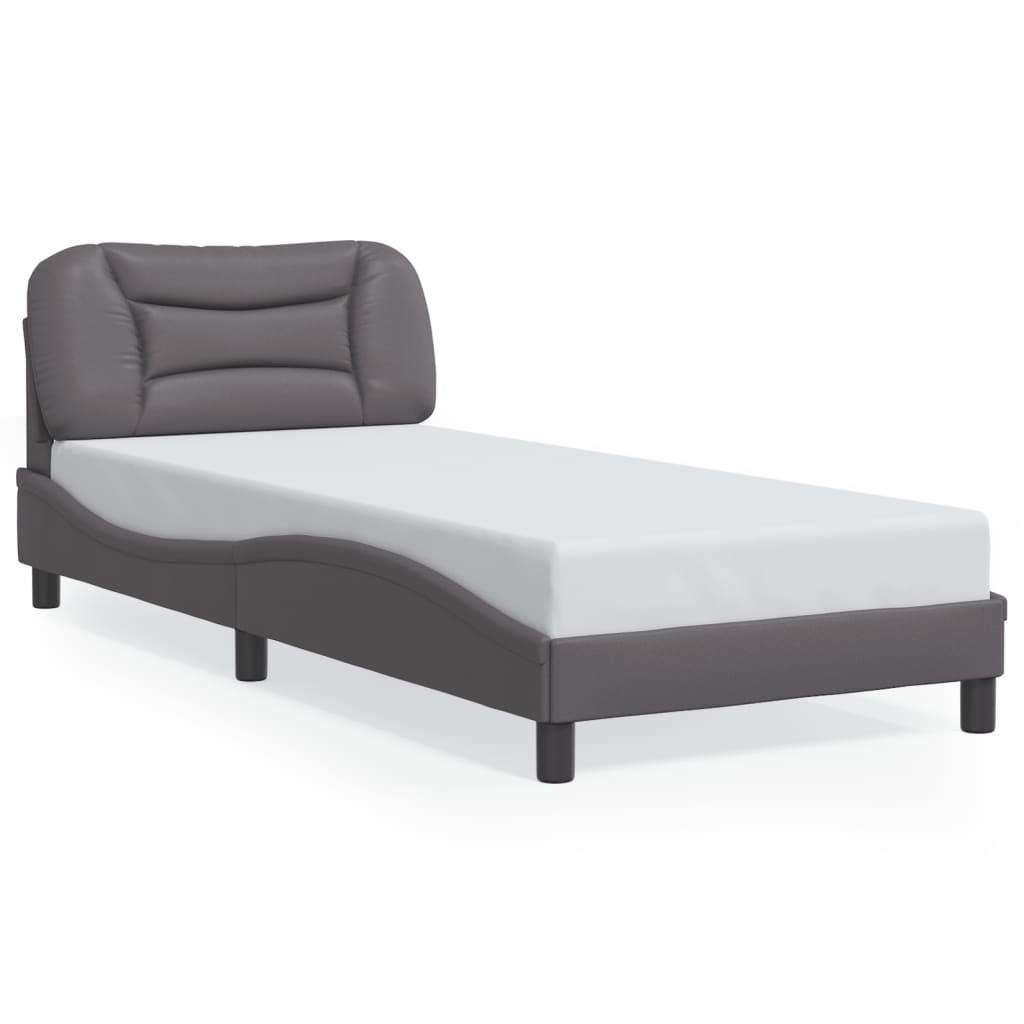 vidaXL Bed Frame with LED without Mattress Grey 80x200 cm