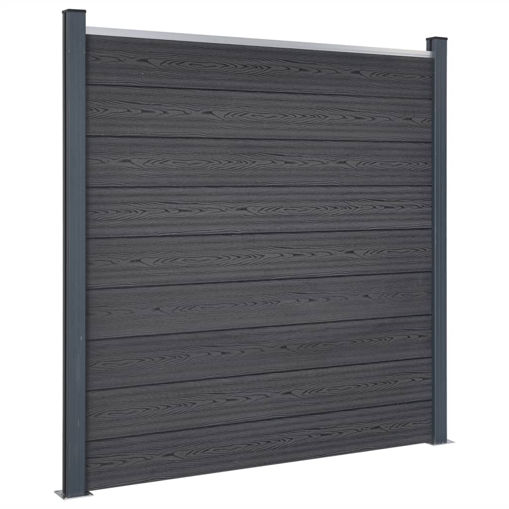 vidaXL Fence Panel Set Grey 526x186 cm WPC