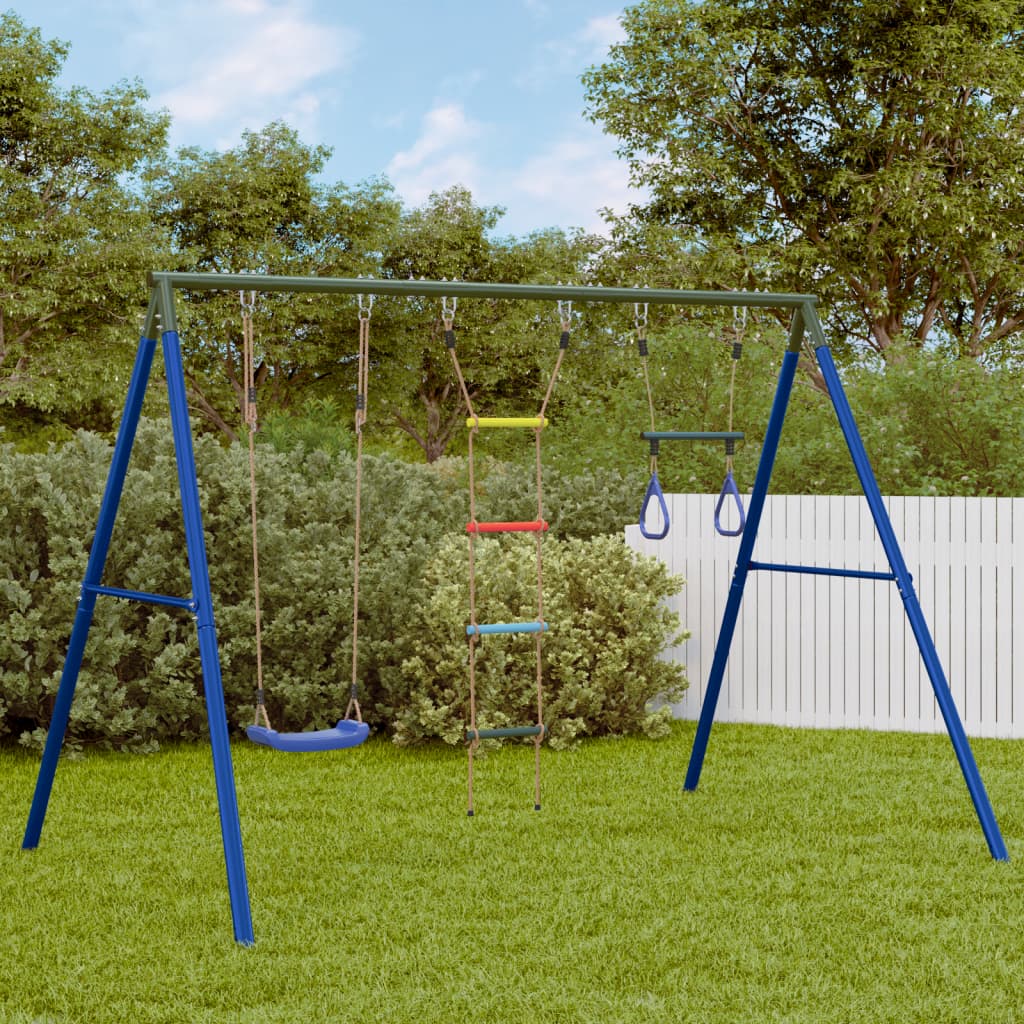 vidaXL Outdoor Swing Set with Swing, Trapeze, Ladder