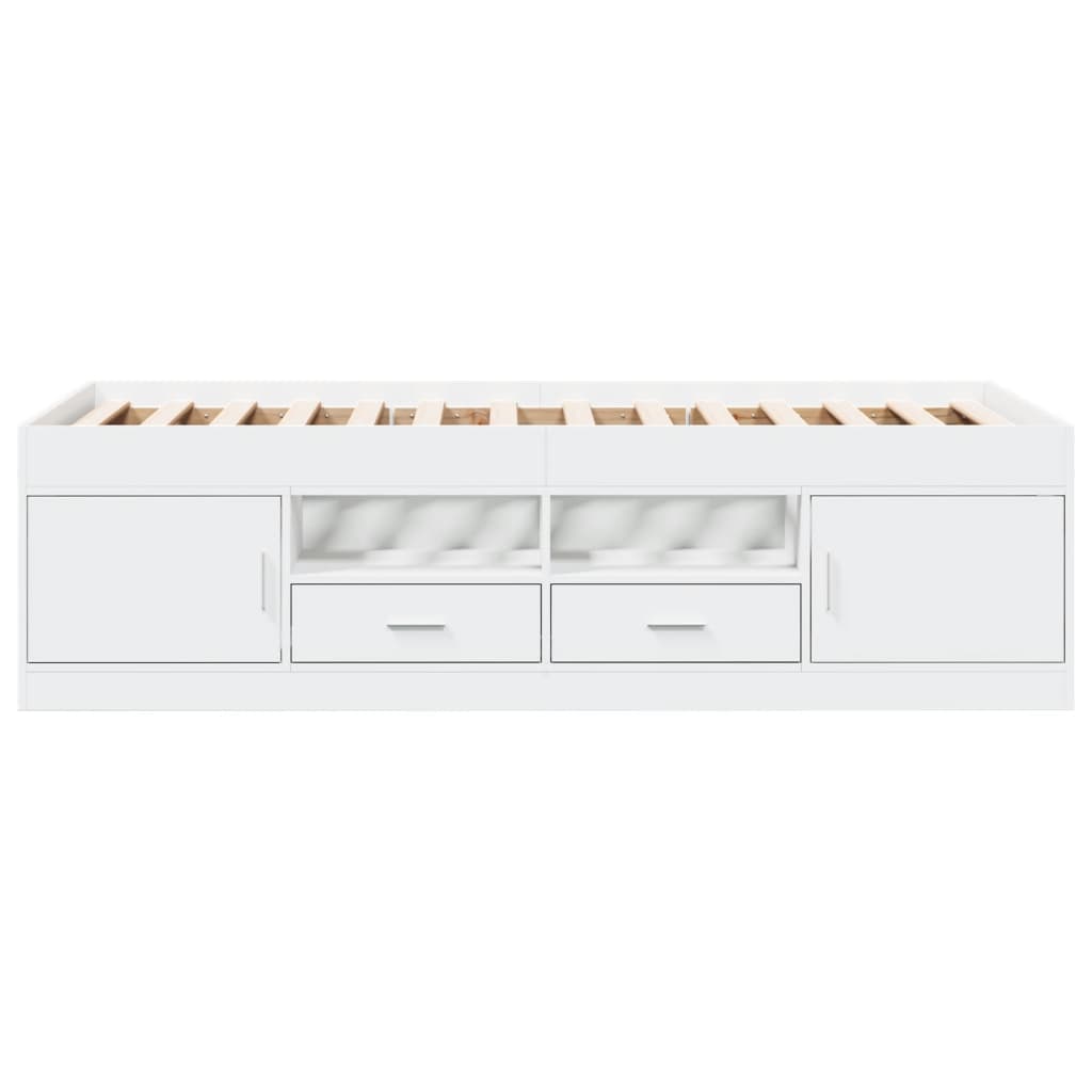 vidaXL Daybed with Drawers without Mattress White 75x190 cm Small Single