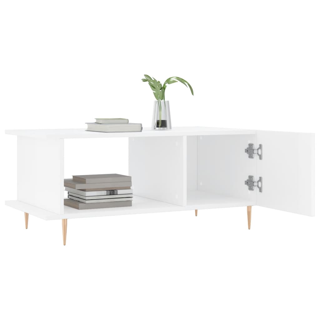 vidaXL Coffee Table High Gloss White 90x50x40 cm Engineered Wood