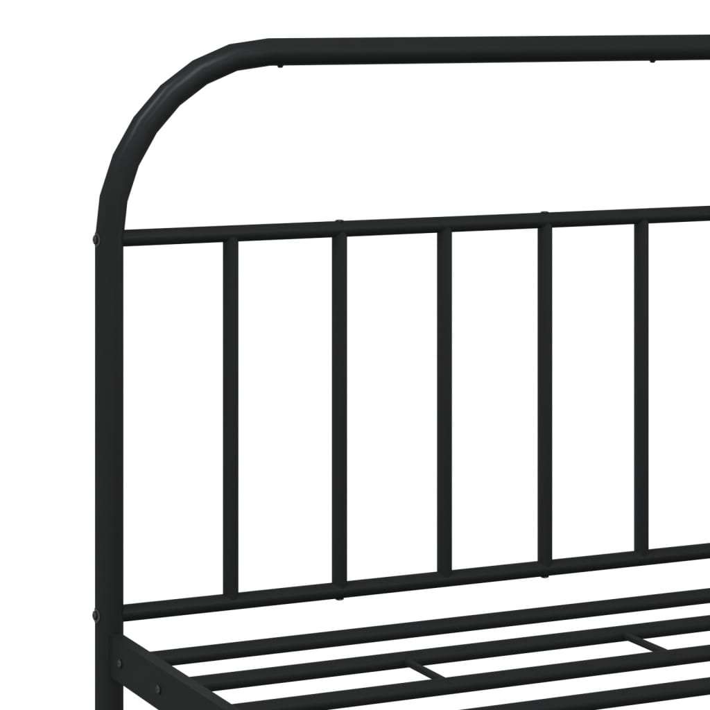 vidaXL Metal Bed Frame without Mattress with Footboard Black 160x200 cm