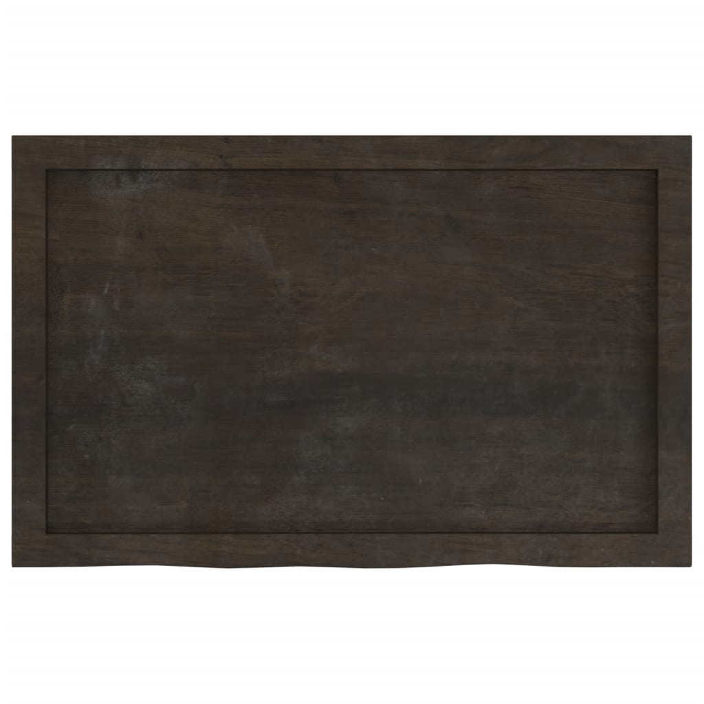 vidaXL Wall Shelf Dark Brown 80x50x(2-6) cm Treated Solid Wood Oak